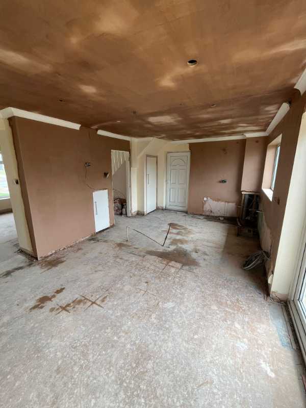 Kitchen After Re-Plastering In Mansfield