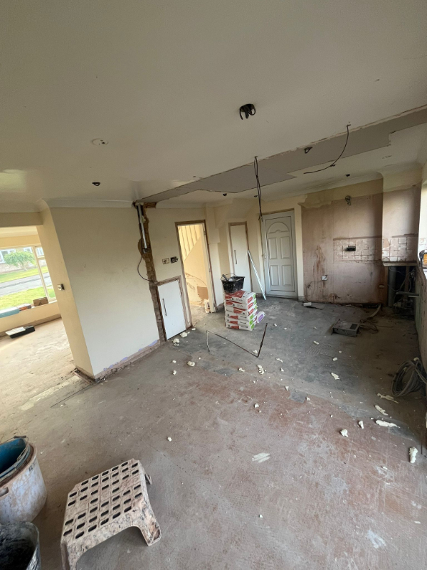 Kitchen Re-Plaster In Nottinghamshire (Before)